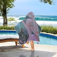 thumbnail image 6 of Anime Girl and Cat Hooded Beach Towel Kids Bath Towels Quick Dry for Pool Swiming 50" x 23.5" Microfiber Soft Bathrobe, 6 of 7