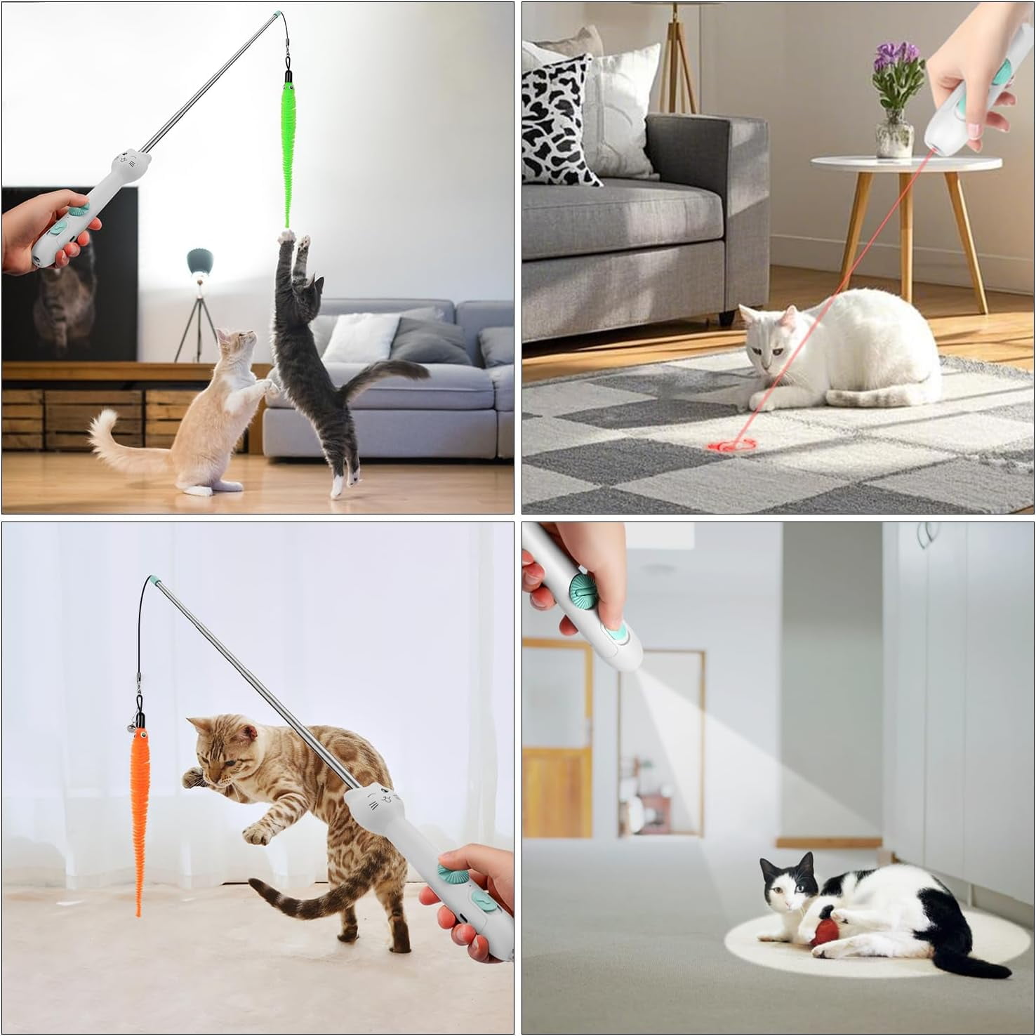 TBTeek Cat Toys, Rechargeable, 3 Light Modes & 5 Fun Patterns, Portable Interactive Kitten Pet Dog Cat Mouse Toy for Fun Chase Play Exercise