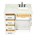 thumbnail image 5 of Ariel Hepburn 43 In. Right Offset Rectangle Sink Vanity With 0.75 In. Carrara White Countertop In White, 5 of 9