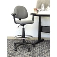 thumbnail image 4 of Boss Office Products Contoured Comfort Rolling Fabric Drafting Stool with Arms in Gray, 4 of 9