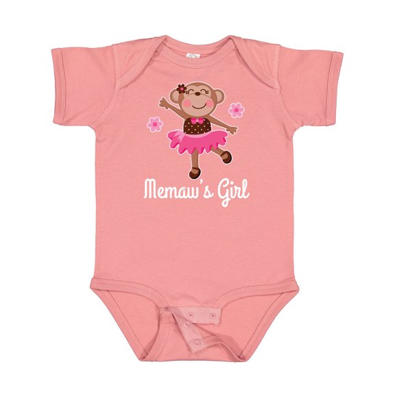 Inktastic Memaw Girl Ballerina Monkey Girls Baby Bodysuit