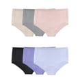 thumbnail image 6 of Fit for Me by Fruit of the Loom Women's Plus Size Microfiber Brief Underwear, 6-Pack, 6 of 9