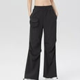 thumbnail image 7 of Lmnyox Women's Fashion Cargo Pants with Pocket Wide Leg Athletic Trousers Loose Casual Elastic Waist Pants for Women, 7 of 7