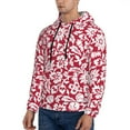 thumbnail image 2 of Bingfone Red Flowers Men'S Drawstring Hoodie Long Sleeve Pocket Sweatshirts-Small, 2 of 9