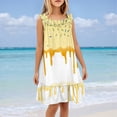 thumbnail image 2 of Girls Ice Cream Print Sleeveless Dress, Casual A-Line Sundress for Kids 5-14 Years, 2 of 4