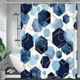 thumbnail image 4 of Cortina de baño impermeable con decoración de arte geométrico, juegos de cortinas de ducha de tela abstracta para decoración del hogar, 4 of 5