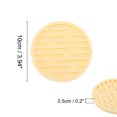 thumbnail image 2 of Unique Bargains Water-repellent Stripes Drink Coaster Set Yellow, 2 of 5