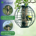 thumbnail image 2 of Backyard Essentials Bird Feeder Orb Caged Green Finch Feeder, 2 Cup Capacity, 2 of 7