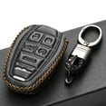thumbnail image 5 of Vitodeco Genuine Leather Smart Key Fob Case Protector Compatible for Alfa Romeo Giulia, Stelvio, Tonale (2017 - 2025 Models) - 5-Button, Black, 5 of 6