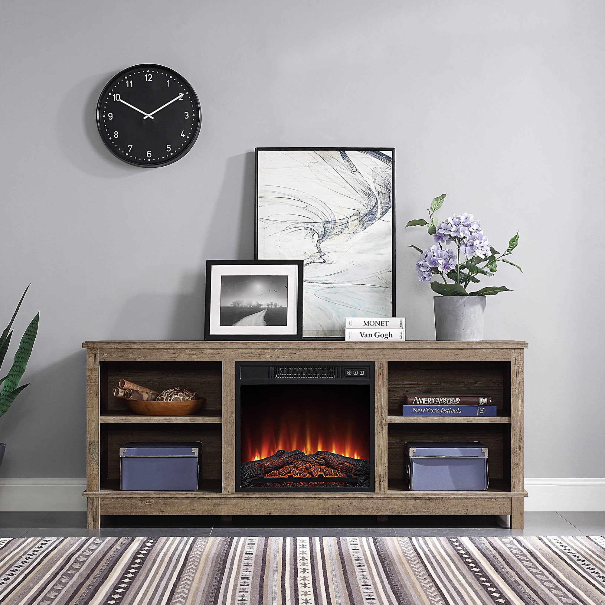 BELLEZE 58" Charmant Fireplace TV Stand With Remote Control Living Room