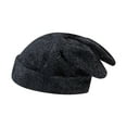 thumbnail image 4 of segolike Cute Rabbit Ear Knitted Hat Knit Hat Adults Warm Hat Casual Headgear Comfortable Beanie for Hiking Camping Outdoor Black, 4 of 8