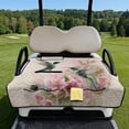 thumbnail image 2 of COEQINE Universal Golf Cart Seat Towel Blanket with 4 Front Pockets & Convenient Fold-Away Design, Fits for EZGO, Yamaha, Club Car and More 2 Person Seats, Hummingbird Flower Beige, 2 of 8