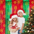 thumbnail image 6 of Christmas Party Decorations - 2 Pack Foil Fringe Curtains 3.3 X 6.6 ft Snowflake Tinsel Streamers Photo Backdrop for New Year Christmas, Ugly Sweater Party Decor, 6 of 6