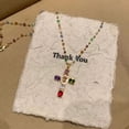 thumbnail image 6 of Rainbow Cross Pendant Necklace Colorful Shiny Rhinestones Charm Necklace Dainty Faith Cross Pendant Necklace Faith Christian Costume Accessories Jewelry for Women(A), 6 of 7
