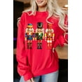 thumbnail image 2 of Women's Red Christmas Metallic Nutcracker Graphic Crew Neck Sweatshirt - [ZhiHiMeRi] | (US 16-18)XL, 2 of 8