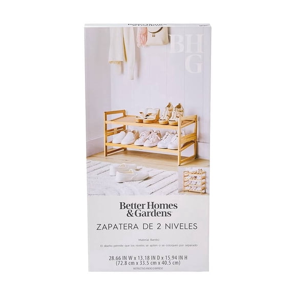 Zapatera Better Homes & Gardens de Bambú de Dos Niveles