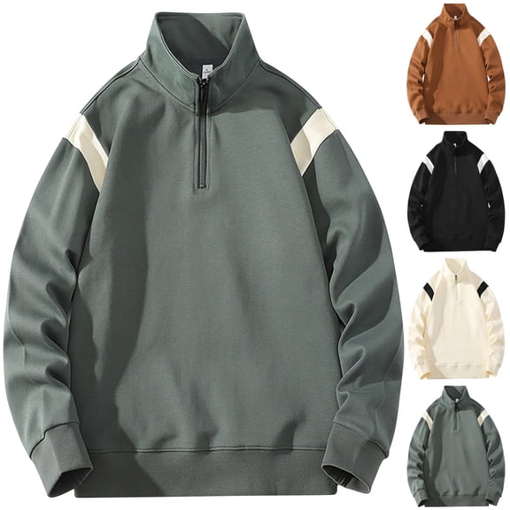 Hinvhai Men's Lightweight Quarter Zip Pullover Casual Windbreaker for Running Golf Jackets Yellow 10(XL)