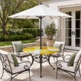 thumbnail image 2 of Round Outdoor Tablecloth with Umbrella Hole and Zipper, Yellow Geometric Tablecloth with Elastic Waterproof, Watercolor Ombre Modern Abstract Art Patio Table Covers for 45" - 54" Picnic Pool Tables, 2 of 9