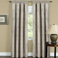 thumbnail image 2 of PowerSellerUSA 2-Pack Window Curtain Panels Set, 52"W x 84"L Inches Rod Pocket Blackout Energy Efficient Panels with Damask Design, Modern Elegant Style Long Curtains for Room Decore, Tan, 2 of 3