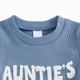 thumbnail image 4 of CAICJ98 Newborn Baby Boy Summer Clothes Auntie's Little Bestie Short Sleeve Romper Shorts Set Infant Waffle Knit Outfit (Blue,12-18 Months), 4 of 7