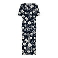 thumbnail image 3 of yievot Lounge Sets for Women Floral Printed Short Sleeve Shirts and Capri Pajamas Sets 2 Piece Sleepwear Loungewear, 3 of 5