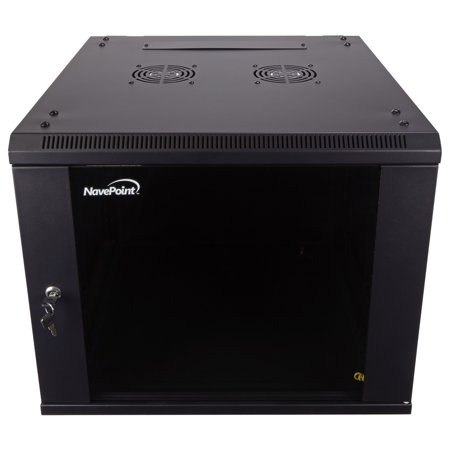 NavePoint 9U Server Cabinet Wall Mount Rack Enclosure Includes 2 Fans  Locking Glass Door  Removable Side Panels – 9U Network Cabinet 23.6” Deep  19 Inch Server Rack for IT and A/V Equipment price history on PriceWatchPro