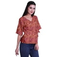thumbnail image 2 of Moomaya Printed Wrap Over with Belt Style Top For Women Printed V-Neck Casual/Formal Top, 2 of 6