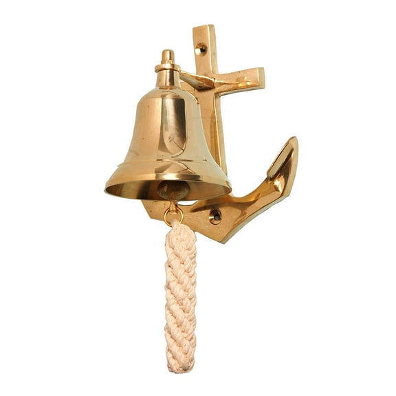 Antique Home Decor Gift Items for Lover, Friends and Relatives Door Bell Vintage Solid Brass with Ship Anchor Wall Hanging décor,