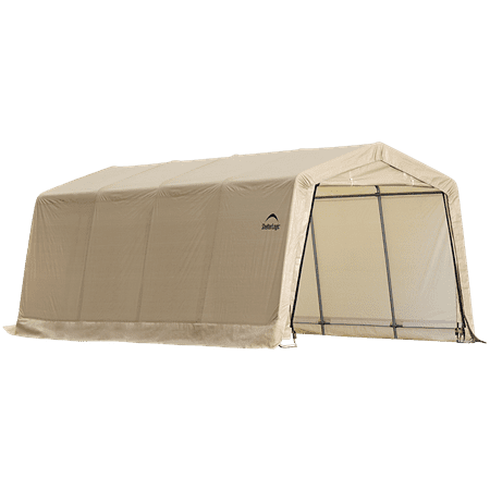 Shelterlogic Auto Shelter 10' x 20 x8' Peak Style Instant Garage, Sandstone