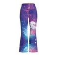 thumbnail image 4 of DISNIMO Purple Axolotl Flare Leggings for Girls Crossover High Waisted Kids Bell Bottom Pants with Pockets for Yoga Dance Girls Polyester Dance Yoga Pants Size 11-12, 4 of 7