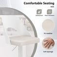 thumbnail image 2 of Demi Bonn Bar Stools Set of 2, Enlarged PU Leather Seat with Footrest, Waterproof 360° Swivel Barstools, White, 2 of 6