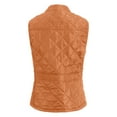 thumbnail image 4 of larppty Women's Vest, Stand Collar Lightweight Zip Up Front Quilted Padded Vest for Women (Orange, S), 4 of 6