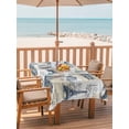 thumbnail image 2 of Outdoor Tablecloth with Umbrella Hole for Patio/Picnic/Party/Camping, Blue Architecture Waterproof Table Cloth Rectangle Table Cover Washable, Eiffel Tower Retro City Classical Beige (52"x 70"), 2 of 9
