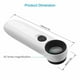 thumbnail image 2 of Lupa de 40 aumentos con 2 luces LED para inspeccionar mapas, sellos y joyas, 2 of 6