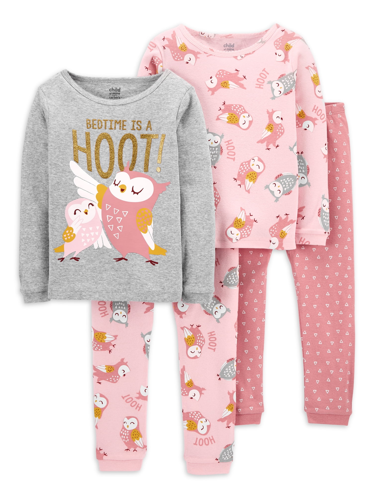 Details about   Carter's Girls 4T 2 piece Pajamas Long Sleeve Winking Heart on Top
