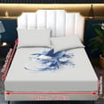 thumbnail image 2 of ZIATUBLES 3 Pcs Twin Size Sheet Set, Bird Flower Gray Printed Soft Comfort Bedding Sets with 1 Fitted Sheet and 2 Pillowcases, Cooling Cozy All-Season Bed Sheets, 2 of 5