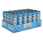 Prime Sugar Free Energy Drink, Blue Raspberry, 12 fl oz, 24 Pack, Cans, 200mg Caffeine