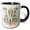 Black/White, variant on 3drose, Fancy Floral Flourish Monogram Initial W, 11oz Two-tone Green Mug