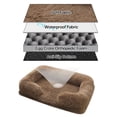 thumbnail image 2 of Sennaux Calming Dog Bed for Large Dogs Cats, Cozy Soft Plush Pet Bed Washable,XL,Khaki, 2 of 8