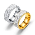 thumbnail image 3 of Anillo de diamantes de cinco filas, anillo de acero inoxidable de moda para parejas, joyería, adecuado para ocasiones, material adornado hipoalergénico, 3 of 5
