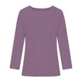 thumbnail image 4 of GuangCheng Pullover Plus Size Blouses for Women Round Neck Long Sleeve Oversize Tops Leisure Blouses, 4 of 6
