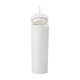 thumbnail image 2 of Bewildely Botella de agua de 16OZ, vaso de paja esmerilado de plástico de 2 capas, bebida portátil, taza de té de la leche, soporte para café y jugo Mostrada Blanco 21 cm x 7.2 cm Bewildely HA007950-01B, 2 of 6