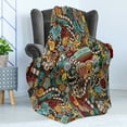 thumbnail image 4 of Hipster Soft Flannel Fleece Throw Blanket, Cinema Items Combined in an Abstract Style Popcorn Movie Reel the End Theatre, Cozy Plush for Indoor and Outdoor Use, 50" x 60", Multicolor, by Ambesonne, 4 of 5