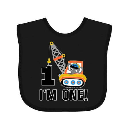 

Inktastic First Birthday Construction Truck 1 Year Old Gift Baby Boy Bib