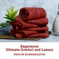 thumbnail image 2 of Casa Lino 26Pcs Washcloths (12" x 12") - 100% Cotton, 400GSM, Ultra Soft & Highly Absorbent (Red), 2 of 6