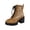 Khaki, variant on Khaki Womens Ankle Boots With Embroidered Print Front Laced Side Zipper Thick Heel Casual Wear Comfortable Design For Outdoor And Indoor Activities Size 43