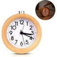 thumbnail image 2 of Reloj despertador analógico de madera con repetición, reloj retro con esfera luminosa, reloj de mesa de madera vintage silencioso sin, 2 of 5