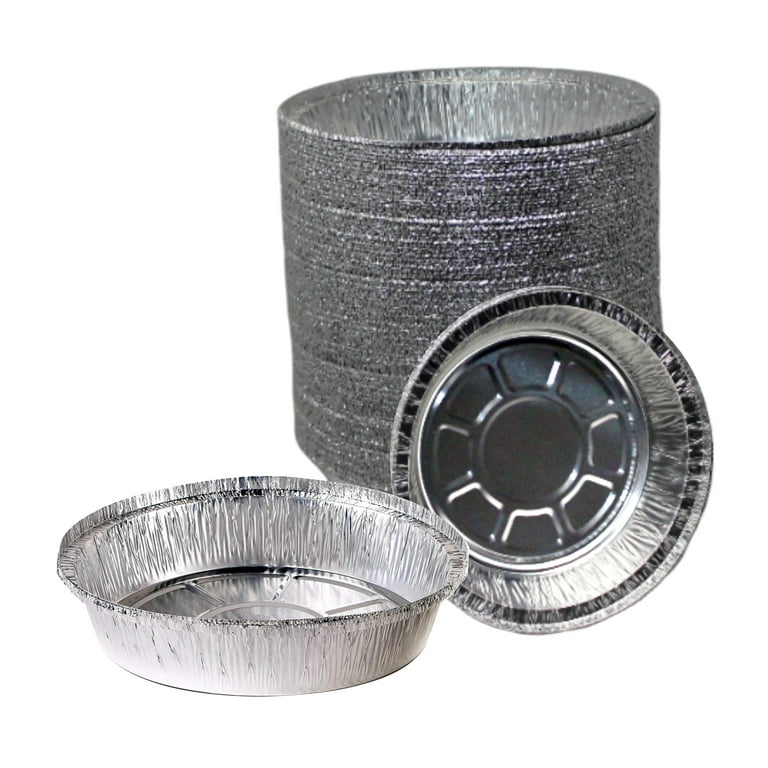 7 Round Aluminum Foil Take-Out Pans, Disposable Food Tin