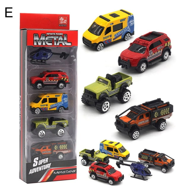 5 Pcs Modèle de Véhicule Militaire de Course en Alliage Moulé sous Pression 1/64 Jouet pour Enfants