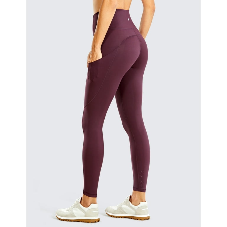 CRZ YOGA Women's Naked Feeling High Waisted Yoga Pants with Side Pockets  Workout Leggings - 25 Inches
